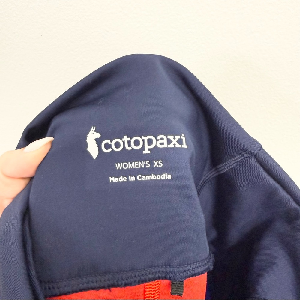 Cotopaxi Roso High Rise Colorblock Performance Leggings XS Blue Red Running - Picture 6 of 7